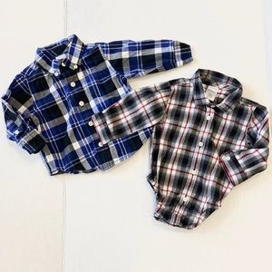 Baby Button Up Plaid Shirt & Onsie